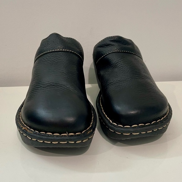 Vintage Y2K Black Chunky Leather Platform Mules By Dec Classic Size 7 - Picture 3 of 8